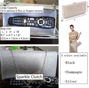 img 3 attached to 👛 Silver Evening Clutch Handbag for Women - Vintage Envelope Style for Cocktail, Wedding, and Party Events