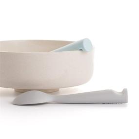 img 1 attached to 🥄 Miniware Training Spoon Set: Promote Independent Feeding with Carrying Case - Food Grade Silicone, BPA Free, Modern & Durable Design, Dishwasher Safe (Grey & Aqua)