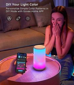 img 2 attached to Dimmable Smart Table Lamp by Govee: App Control, 37 Scene Modes, Music Mode, Warm 🔆 White Light RGBIC Bedside Lamp for Bedrooms and Living Room. Compatible with Alexa and Google Assistant.