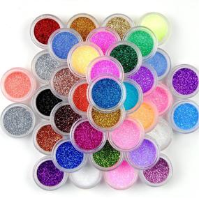 img 4 attached to 💄 45 Colors Mix Eyeshadow Makeup Nail Art Pigment Glitter Dust Powder Set by Surepromise