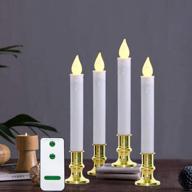 🕯️ goothy christmas window candles lights: battery operated led flickering candlesticks with remote control - set of 4 логотип