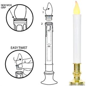 img 3 attached to 🕯️ Goothy Christmas Window Candles Lights: Battery Operated LED Flickering Candlesticks with Remote Control - Set of 4