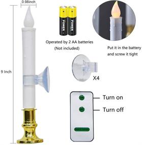 img 1 attached to 🕯️ Goothy Christmas Window Candles Lights: Battery Operated LED Flickering Candlesticks with Remote Control - Set of 4