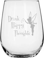 🍷 tinkerbell stemless wine glass - fairy princess gifts - graduation & birthday present with positive vibes logo