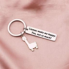 img 2 attached to 🦙 Zuo Bao Llama Keychain - Lama Lover Gift for Alpaca Lovers - Llamas Bring Joy, Not You - Animal Jewelry Gift for Llama Enthusiasts