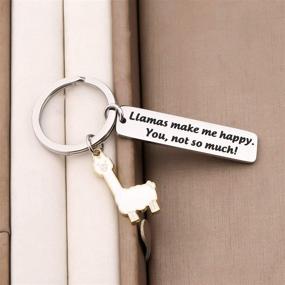 img 3 attached to 🦙 Zuo Bao Llama Keychain - Lama Lover Gift for Alpaca Lovers - Llamas Bring Joy, Not You - Animal Jewelry Gift for Llama Enthusiasts