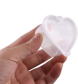 img 1 attached to 🧪 Fyess 50 Pack of 1.5oz Heart Shaped Slime Storage Containers - Transparent Plastic Boxes with Leak Proof Lids for Slime, Liquid, Foam Ball, DIY Slime, Soft Clay