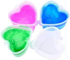 img 2 attached to 🧪 Fyess 50 Pack of 1.5oz Heart Shaped Slime Storage Containers - Transparent Plastic Boxes with Leak Proof Lids for Slime, Liquid, Foam Ball, DIY Slime, Soft Clay