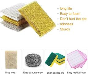 img 1 attached to 🧽 4PCS Heavy Duty Non-Scratch Kitchen Scrubbing Sponges - Microfiber Scrubbing Cleaner, Non-Metal, Absorbent Reusable Dishwashing Sponge Scrub Pads - Ideal for Pots, Pans, Dishes, Utensils & Countertops