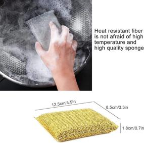 img 2 attached to 🧽 4PCS Heavy Duty Non-Scratch Kitchen Scrubbing Sponges - Microfiber Scrubbing Cleaner, Non-Metal, Absorbent Reusable Dishwashing Sponge Scrub Pads - Ideal for Pots, Pans, Dishes, Utensils & Countertops