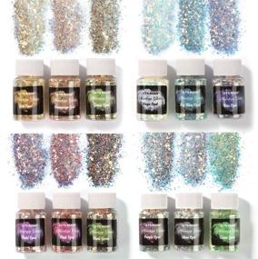 img 4 attached to Opal Chunky Glitter Mixology Craft Powder - 12 Color Set for Resin, Tumblers, Slime, Festival Decor - Iridescent Glitter Sequins (Each 0.35oz) - LET'S RESIN
