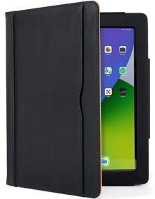 img 1 attached to 📱 Black Soft Leather Wallet Folio Case for Apple iPad Air 1st Generation (2014 Model) - S-Tech Smart Cover with Sleep/Wake Feature - Compatible with iPad Air Models A1474/A1475