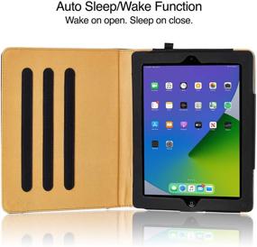 img 2 attached to 📱 Black Soft Leather Wallet Folio Case for Apple iPad Air 1st Generation (2014 Model) - S-Tech Smart Cover with Sleep/Wake Feature - Compatible with iPad Air Models A1474/A1475