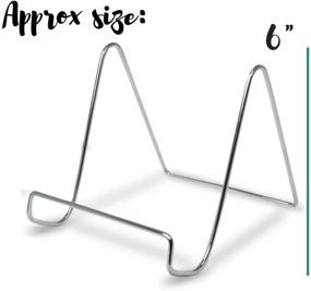 img 2 attached to 📸 BANBERRY DESIGNS 6 Inch Silver Wire Easel Display Stand - Pack of 6, Smooth Chrome Metal