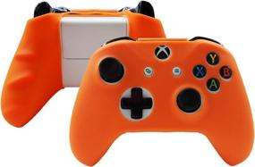 img 3 attached to Hikfly Silicone Controller Cover Skin Protector Case Faceplates Kits for Xbox One X/One S/Slim Controller with 4pcs Thumb Grips Caps (Orange): The Ultimate Protection and Enhanced Grip Solution for Gamers