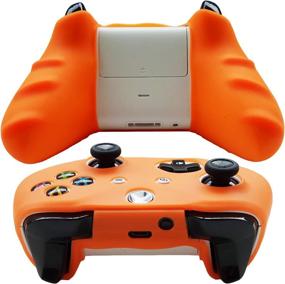 img 1 attached to Hikfly Silicone Controller Cover Skin Protector Case Faceplates Kits for Xbox One X/One S/Slim Controller with 4pcs Thumb Grips Caps (Orange): The Ultimate Protection and Enhanced Grip Solution for Gamers