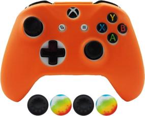 img 4 attached to Hikfly Silicone Controller Cover Skin Protector Case Faceplates Kits for Xbox One X/One S/Slim Controller with 4pcs Thumb Grips Caps (Orange): The Ultimate Protection and Enhanced Grip Solution for Gamers