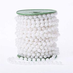 img 4 attached to 🎄 Premium WEISIPU 6mm Pearl Bead Garland Spool Rope - 20M=65ft White - Ideal for Christmas, Weddings & DIY Decorations