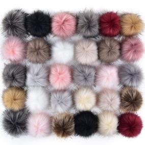 img 4 attached to 🦊 Coopay 30 Pieces Faux Fox Fur Pom Pom Balls: DIY Fluffy Pom-Poms in Popular Mix Colors for Hats, Keychains, Scarves, and More!