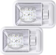 🏕️ leisure led 2 pack - 12v rv ceiling dome light with switch, trailer camper interior lighting, single dome 300lm (natural white 4000-4500k, 2-pack) logo