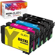 ejet remanufactured ink cartridge set for epson workforce pro wf-4720 wf-4730 wf-4734 wf-4740 ec-4020 printer (2 black, 1 cyan, 1 magenta, 1 yellow, 5-pack) logo