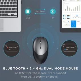 img 2 attached to 🔌 Enhanced Backlit Bluetooth Rechargeable Keyboard & USB Bluetooth Dual Mode Mouse Set for a Wide Range of Apple Devices: New iPad 10.2, iPad Air 4/3/2, iPad Pro 10.5/11/12.9, iPad 5 Gen & Later, iPad 7/6/5, iPad Mini 4 Gen & Later, iPhone, Black