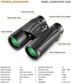 img 3 attached to 🔭 Eyeskey 10X42 Binoculars for Adults - HD Binoculars for Bird Watching, Travel, Concerts, and Sporting Games - Durable, Lightweight, and Ideal Gift to Friends