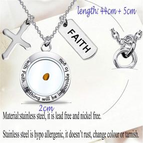 img 3 attached to 🌱 bobauna Faith Mustard Seed Pendant Necklace - Matthew 17:20 Scripture Jewelry for Unwavering Faith and Infinite Possibilities - Christian Gift