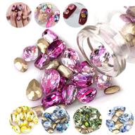 💎 daoder 100pcs large rhinestones for nails - sparkly 3d nail jewels, crystal gems with sharp backs - laser assorted colors, nail decoration for diy crafts logo