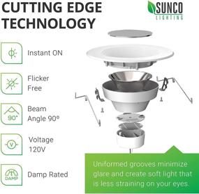 img 1 attached to Sunco Lighting 12 Pack 5/6 Inch LED Recessed Downlight, Baffle Trim, Dimmable, 13W=75W, 5000K Daylight, 1050 Lumens, Damp Rated, Simple Retrofit Installation - UL Listed, Energy Star Certified