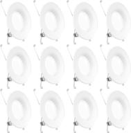 sunco lighting 12 pack 5/6 inch led recessed downlight, baffle trim, dimmable, 13w=75w, 5000k daylight, 1050 lumens, damp rated, simple retrofit installation - ul listed, energy star certified логотип