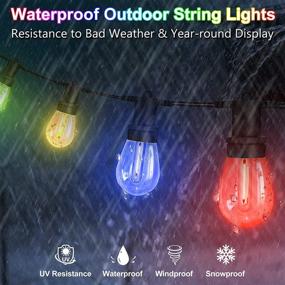 img 3 attached to 🌞 LITGURU Solar String Lights Outdoor 27FT - Colorful Solar Powered Patio Lights with 4 Lighting Modes - 12+1 LED, Waterproof Lights for Yard, Porch, Party, Garden, Christmas, Parties, Wedding (Multicolor)