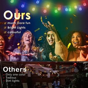 img 1 attached to 🌞 LITGURU Solar String Lights Outdoor 27FT - Colorful Solar Powered Patio Lights with 4 Lighting Modes - 12+1 LED, Waterproof Lights for Yard, Porch, Party, Garden, Christmas, Parties, Wedding (Multicolor)