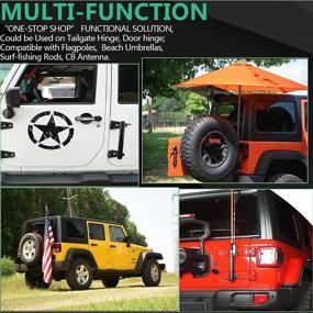 img 3 attached to 🏁 Multi-Function Tailgate Flagpole & Antenna Holder Kit for Jeep Wrangler JK JL & Unlimited (07-18 JK; 18-21 JL)