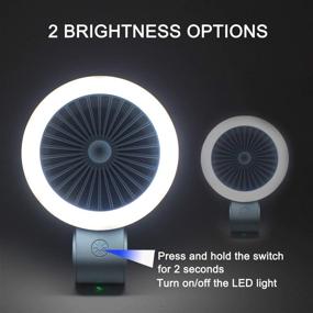 img 2 attached to 🌬️ Blue Mini Handheld Fan with LED Light - USB Rechargeable, Adjustable, Portable Personal Fan for Kids, Girls, Women - Foldable Stroller, Desk, Table Fan - Ideal for Home, Office, Outdoor Travel