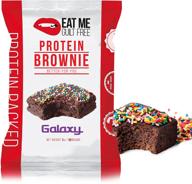 🌌 брауни с протеином галактики - высокий уровень протеина, низкий углевод, подходит для кето-диеты, низкое содержание сахара, не содержит гмо, без консервантов, низкокалорийная закуска или десерт, 12 штук логотип