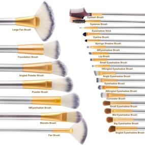 img 3 attached to VANDER LIFE 24pcs Premium Makeup Brush Set for Flawless Application: Foundation, Blush, Concealer, Eye Shadow | Cruelty-Free Synthetic Fiber Bristles | Includes Travel Makeup Bag | Champagne