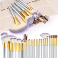 vander life 24pcs premium makeup brush set for flawless application: foundation, blush, concealer, eye shadow | cruelty-free synthetic fiber bristles | includes travel makeup bag | champagne logo