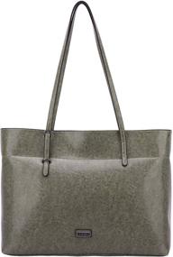 img 4 attached to 👜 Large Capacity Women's Leather Handbags & Wallets by KEYRE