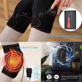 img 3 attached to 🔥 Heated Knee Brace Wrap with Vibrating Heat Therapy - Electric Heating Knee Pad and Massager