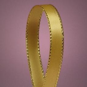 img 1 attached to 🎀 Винтажная золотая атласная лента с элегантными золотыми краями, 3/8" x 50 ярдов