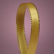 🎀 винтажная золотая атласная лента с элегантными золотыми краями, 3/8" x 50 ярдов логотип