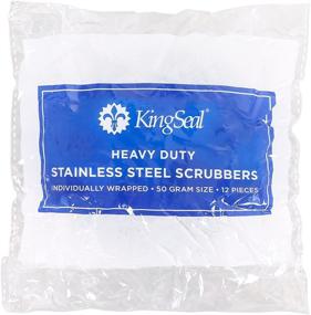 img 2 attached to 🧼 KingSeal Stainless Steel Scrubbers, Heavy-Duty Scrub Pads, 50g Weight, Individually Wrapped - Set of 24 Scrubbers (2 Packs of 12)