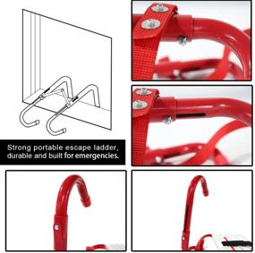 img 1 attached to 🔥 Пожарная пожарная лестница: Портативное экстренное решение для 5 и 6 этажей, длина 50 футов, противоскользящие палки.