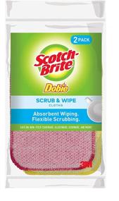 img 4 attached to 🧽 Scotch-Brite Dobie Scrub & Wipe Cloth - Double Pack for Efficient Cleaning