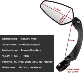 img 2 attached to CHIMONA Bike Mirror Handlebar Mount Adjustable Cycling Mirror Rear View Sports & Fitness