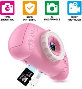 img 3 attached to WOWGO Kids Digital Camera, 1080P Rechargeable Electronic Children Camera Gift with Included 32GB TF Card – Pink; Ideal Birthday Toy for Boys and Girls aged 3 to 12 Years