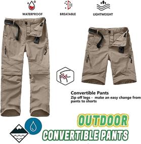 img 2 attached to 👦 Children's Cargo Pants for Boys, Multipurpose Outdoor Convertible Trousers with Quick Dry & Waterproof Features, Ideal for Hiking and Climbing