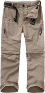 👦 children's cargo pants for boys, multipurpose outdoor convertible trousers with quick dry & waterproof features, ideal for hiking and climbing logo