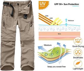 img 1 attached to 👦 Children's Cargo Pants for Boys, Multipurpose Outdoor Convertible Trousers with Quick Dry & Waterproof Features, Ideal for Hiking and Climbing